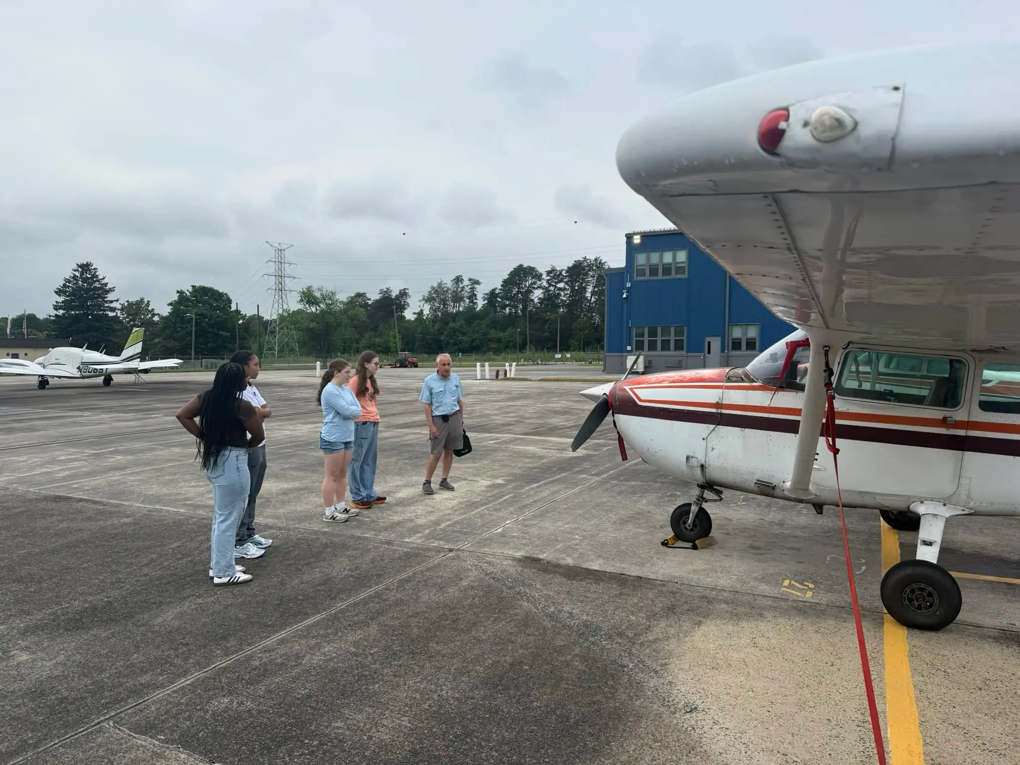 Young aviators studying aircraft systems and ground school at Solid Ground Tipton Airport