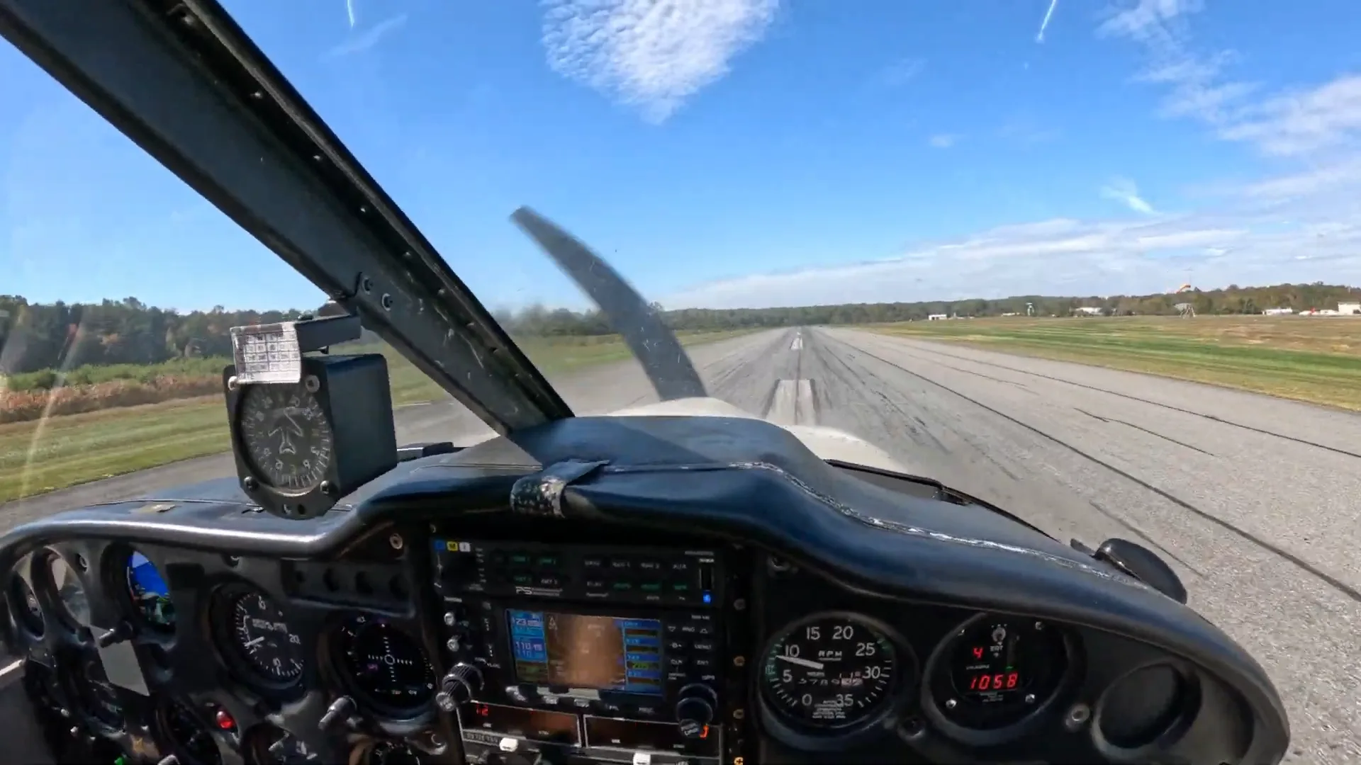 View from the cockpit during an approach to landing